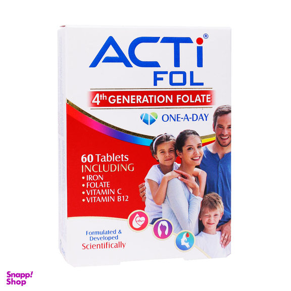 قرص آهن اکتی فول (Acti Fol) ابیان دارو بسته 60 عددی