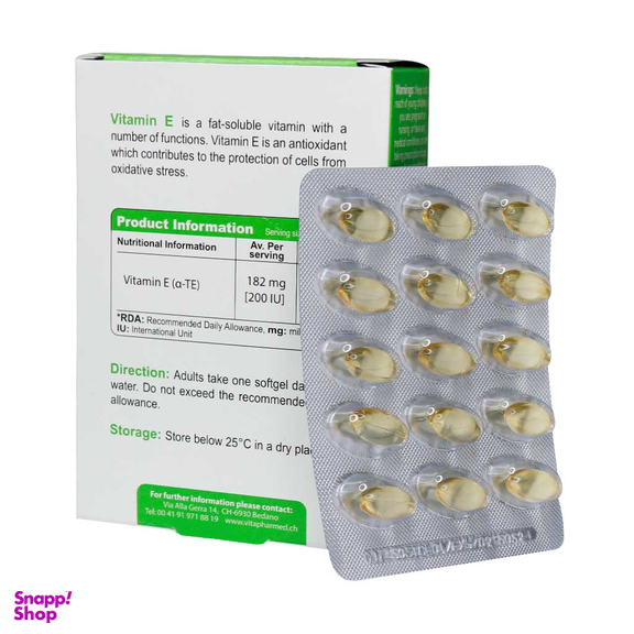سافت ژل ویتامین ای (Vitamin E) ویوا تیون بسته 30 عددی