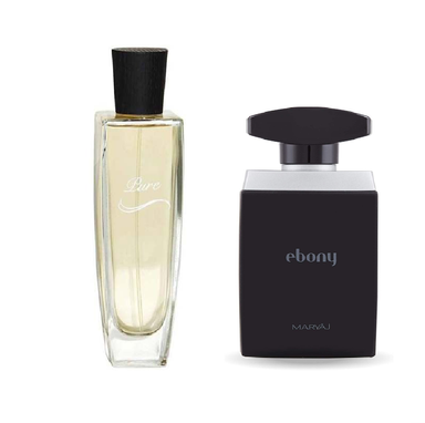 ادوپرفیوم زنانه استاویتا (Stavita) مدل Pure به همراه ادوپرفیوم مردانه ماریاژ مدل Ebony حجم 100 میلی‌ لیتر مجموعه 2 عددی