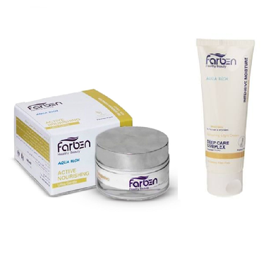 کرم آبرسان دست و صورت فاربن (Farben) مدل Aqua Rich مجموعه 2 عددی