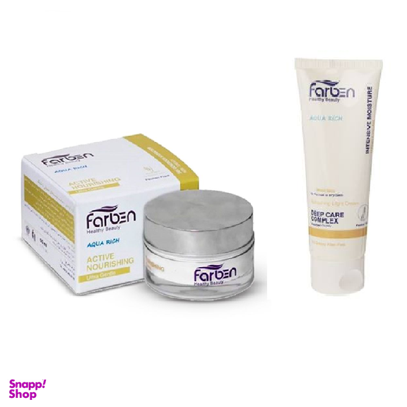 کرم آبرسان دست و صورت فاربن (Farben) مدل Aqua Rich مجموعه 2 عددی