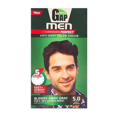 کیت رنگ مو مردانه گپ (Gap) شماره 5.0 رنگ قهوه ای روشن حجم 50 میلی لیتر