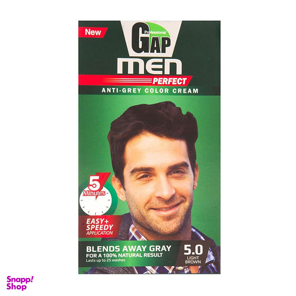 کیت رنگ مو مردانه گپ (Gap) شماره 5.0 رنگ قهوه ای روشن حجم 50 میلی لیتر