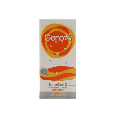 کرم ضد آفتاب رنگی ژنو بایوتیک (Geno Biotic) مدل پوست چرب و مختلط SPF50 حجم 50 گرم