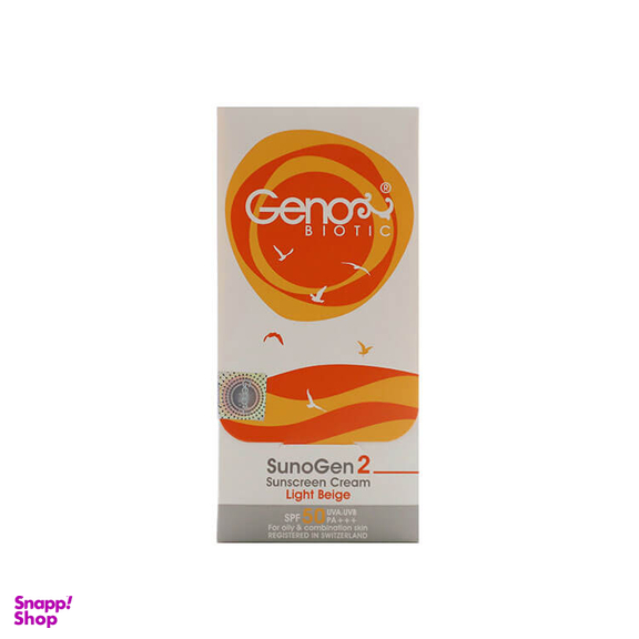 کرم ضد آفتاب رنگی ژنو بایوتیک (Geno Biotic) مدل پوست چرب و مختلط SPF50 حجم 50 گرم