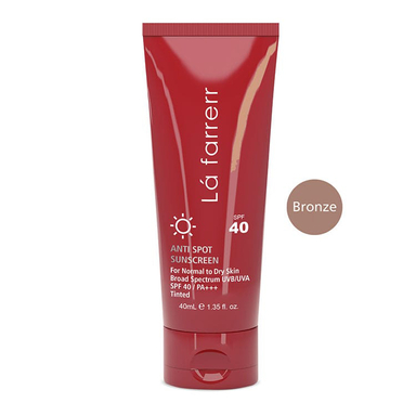 کرم ضد آفتاب رنگی لافارر (Lafarrerr) با SPF40 مخصوص پوست نرمال تا خشک حجم 40 میلی لیتر