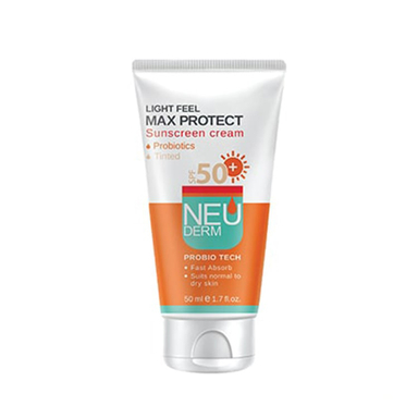 کرم ضد آفتاب نیودرم (Neuderm) مدل Max Protect با SPF50 مخصوص پوست نرمال و خشک رنگی