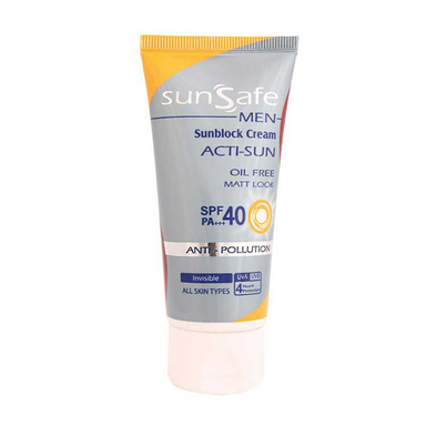 کرم ضد آفتاب مردانه فاقد چربی سان سیف (Sunsafe) با SPF40