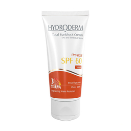کرم ضد آفتاب رنگی فیزیکال هیدرودرم (Hydroderm) با SPF60 مخصوص پوست خشک