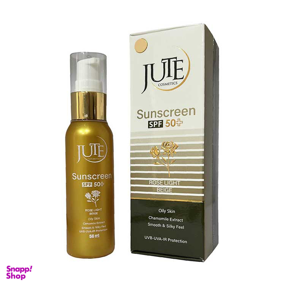 کرم ضد آفتاب رنگی ژوت (Jute) مدل Rose Light با SPF 50 مخصوص پوست چرب حجم 50 میلی لیتر