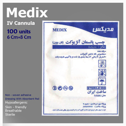 چسب آنژوکت مدیکس سایز 8×6 سانتی متر بسته 100 عددی