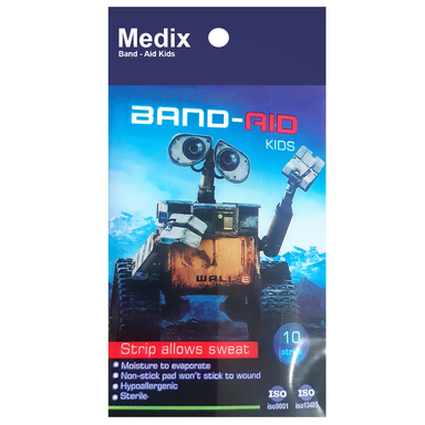 چسب زخم کودک مدیکس طرح Wall E بسته 10 عددی