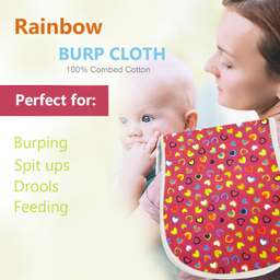 آروغ گیر کودک رینبو (Rainbow) طرح قلب رنگ زرشکی