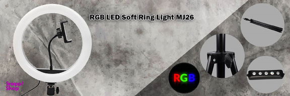 رینگ لایت پایه دار مدل MJ26 Soft Ring Light RGB LED