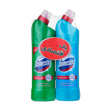 پک مایع سفیدکننده غلیظ سطوح دامستوس (Domestos) مدل Mountain Breeze و Eucalyptus Freshness مجموعه 2 عددی