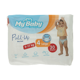 پوشک شورتی بچه مای بیبی بزرگ سایز 4 بسته 30 عددی مجموعه 2 عددی