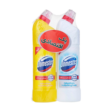 مایع سفیدکننده غلیظ سطوح دامستوس (Domestos) مدل Lemon Fresh و Snow White مجموعه 2 عددی