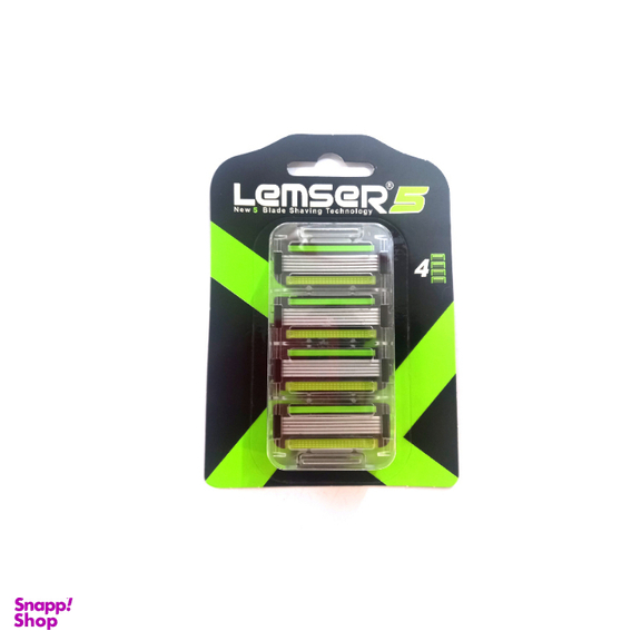 تیغ یدک اصلاح لمسر (Lemser) مدل 5 لبه بسته 4 عددی