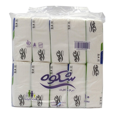دستمال کاغذی شکوه (Shokouh) 200 برگ بسته 10 عددی