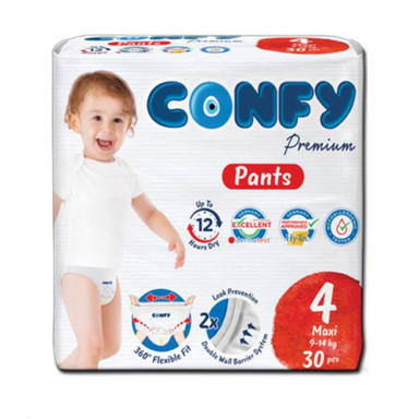 پوشک کودک کانفی (Confy) سایز 4 مدل شورتی بسته 30 عددی