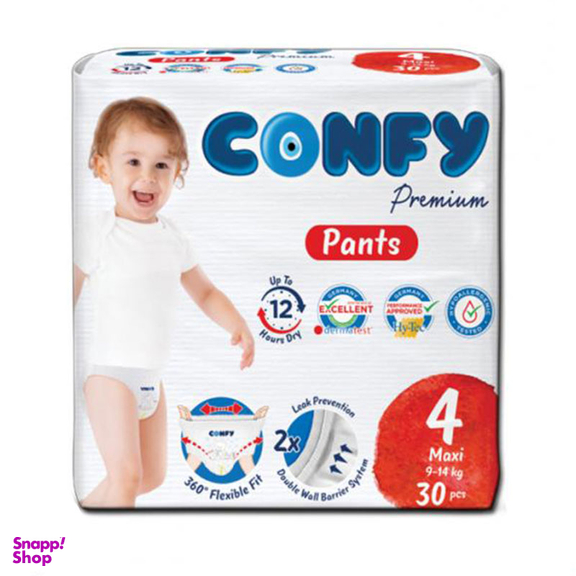پوشک کودک کانفی (Confy) سایز 4 مدل شورتی بسته 30 عددی