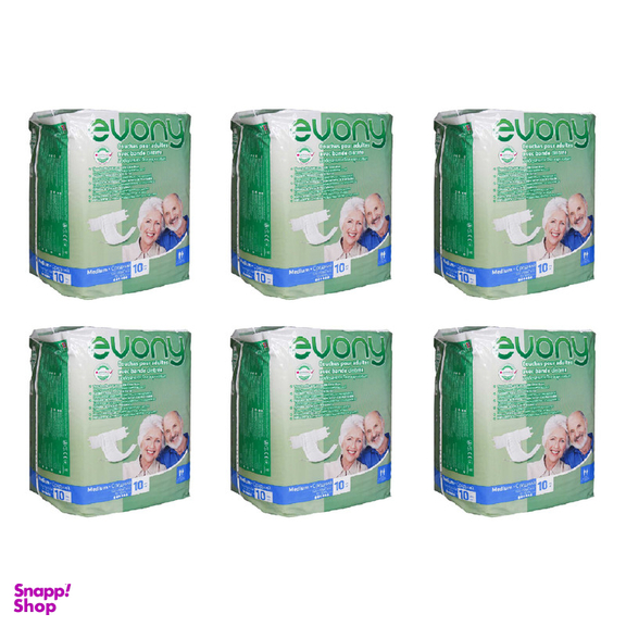 پوشینه چسبی بزرگسال اوونی (Evony) مدل 06 سایز متوسط بسته 6 عددی