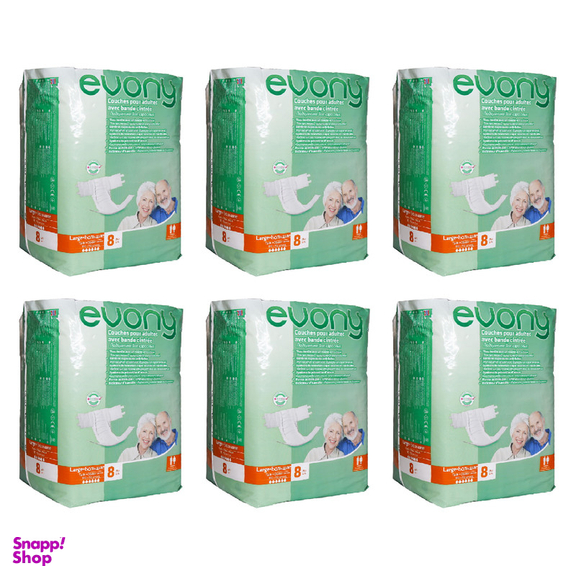پوشینه چسبی بزرگسال چسبی اوونی (Evony) مدل 6 سایز بزرگ بسته 6 عددی
