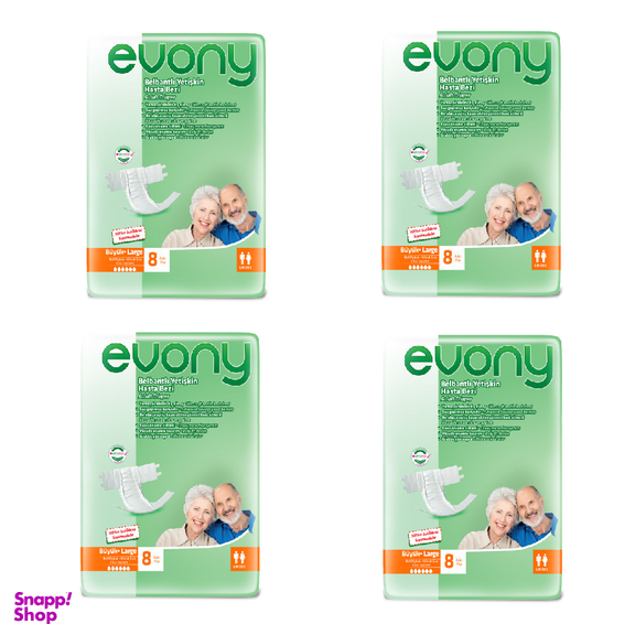 پوشینه چسبی بزرگسال چسبی اوونی (Evony) مدل 4 سایز بزرگ مجموعه 4 عددی