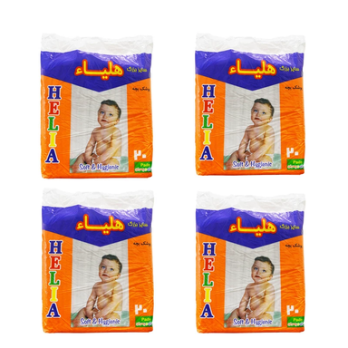 پوشک بچه هلیا (Helia) کد 256 بسته 20 عددی مجموعه 4 عددی