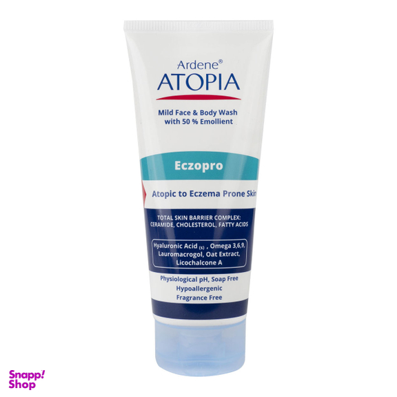 شوینده صورت و بدن پوست اگزمایی آردن (Ardene) مدل Eczopro اتوپیا حجم 200 میلی لیتر