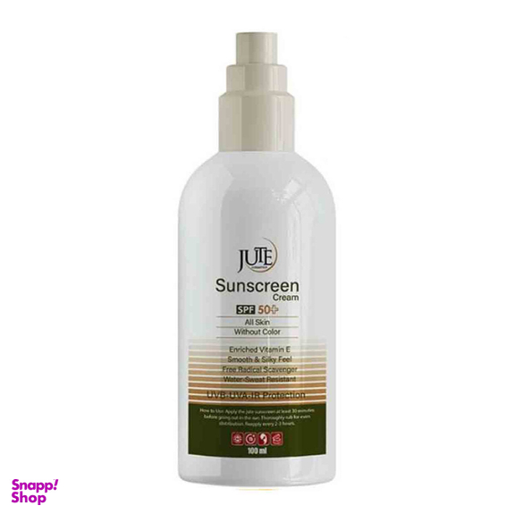 ضد آفتاب بی رنگ SPF50 ژوت (Jute) مناسب انوع پوست حجم 100 میلی لیتر