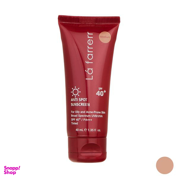 کرم ضدآفتاب و ضدلک رنگی لافارر مدل SPF40-Medium مناسب پوست های چرب و مستعد آکنه حجم 40 میلی لیتر