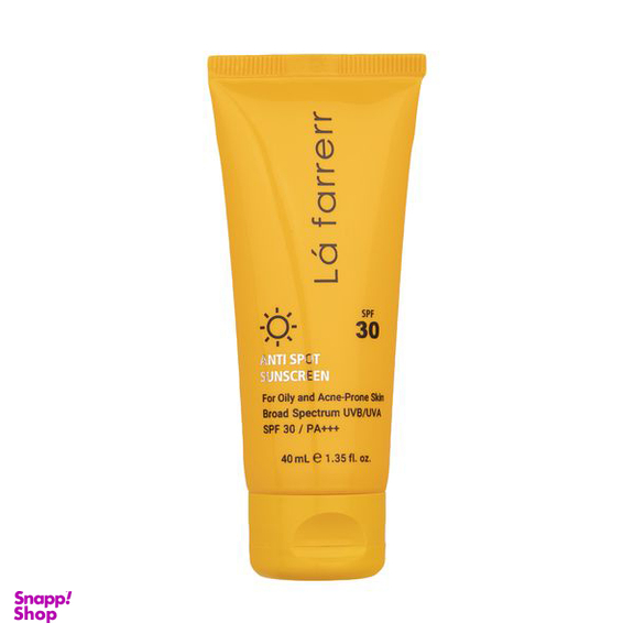 کرم ضدآفتاب و ضد لک بی رنگ لافارر مدل SPF 30 مناسب پوست های چرب و مستعد آکنه حجم 40 میلی لیتر