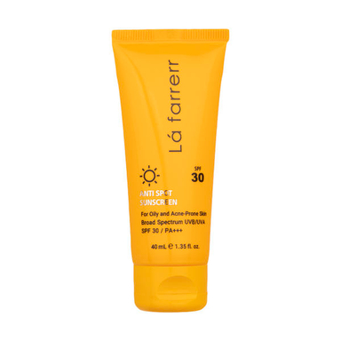 کرم ضدآفتاب و ضد لک بی رنگ لافارر مدل SPF 30 مناسب پوست های چرب و مستعد آکنه حجم 40 میلی لیتر