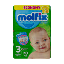 پوشک مولفیکس (Molfix) سایز 3 بسته 70 عددی