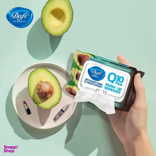 دستمال مرطوب پاک کننده آرایش دافی (Daffi) مدل Q10 طرح میوه آواکادو بسته 50 عددی