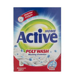 پودر ماشین لباسشویی اکتیو مدل Poly Wash وزن 500 گرم