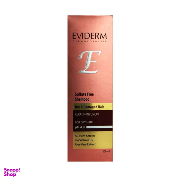شامپو اویدرم (Eviderm ) مدل فاقد سولفات حجم 200 میلی لیتر