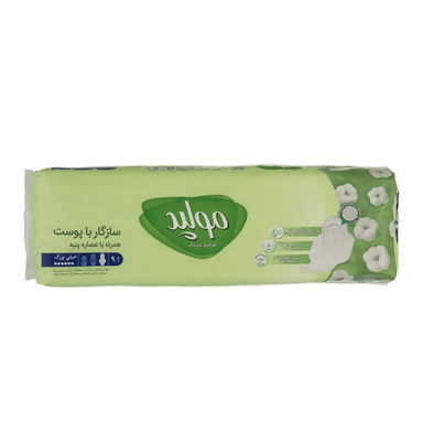 نوار بهداشتی مولپد (Molped) مدل ضخیم مشبک سایز خیلی بزرگ بسته 9 عددی