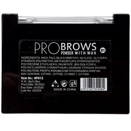 پالت سایه چشم و ابرو پرو براوس (Pro Brows) مدل Powder With Wax شماره 01