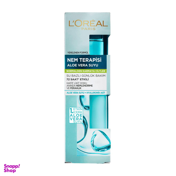 سرم آبرسان آلویه ورا لورآل (Loreal) حاوی هیالورونیک برای پوست معمولی تا مختلط مدل Nem Terapisi حجم 70 میلی لیتر