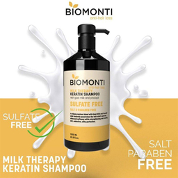 شامپو بدون سولفات ضد ریزش و کراتینه بیومونتی (Biomonti) Biomonti حاوی عصاره شیر 1000 میلی لیتر