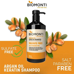 شامپو بدون سولفات ضد ریزش و کراتینه بیومونتی (Biomonti) Biomonti حاوی روغن آرگان 1000 میلی لیتر