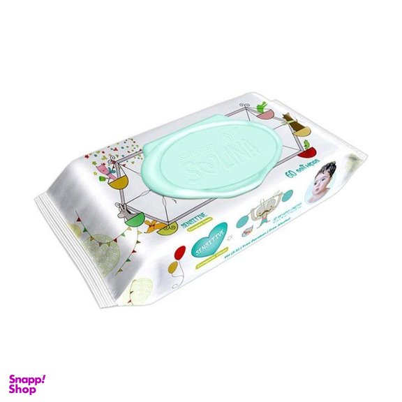 دستمال مرطوب کودک سون کویین (Seven Queen) مدل سولینا Sensitive بسته 60 عددی