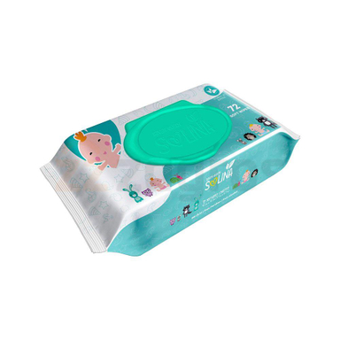 دستمال مرطوب کودک سون کویین (Seven Queen) مدل سولینا حاوی ویتامین E و B5 بسته 72 عددی