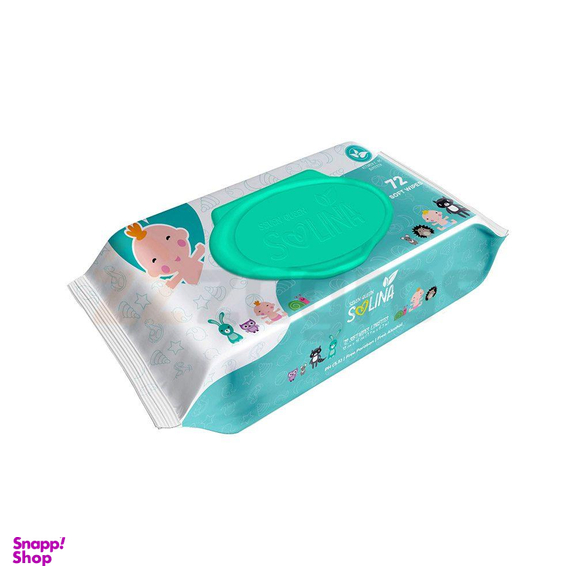 دستمال مرطوب کودک سون کویین (Seven Queen) مدل سولینا حاوی ویتامین E و B5 بسته 72 عددی