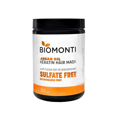 ماسک مو بدون سولفات و نمک کراتینه بیومونتی (Biomonti) Biomonti حاوی روغن آرگان 750 میلی لیتر