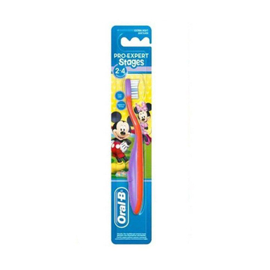 مسواک کودک اورال-بی (Oral-B) مدل Stages با برس خیلی نرم رنگ قرمز