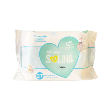 دستمال مرطوب کودک سون کویین (Seven Queen) مدل سولینا بسته 27 عددی