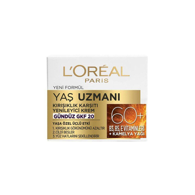کرم ضد چروک و بازسازی کننده +60 سال روز لورآل (Loreal) Loreal سری Yas Uzmani Gunduz GKF20 حجم 50 میلی لیتر